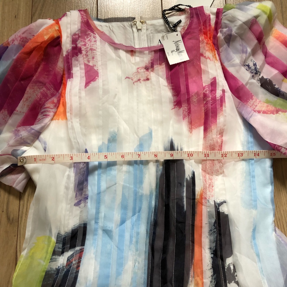 Women’s Aje Abstract Sunset Nova Pleated Midi Dress size 2  Spring 2024 - Picture 10 of 16